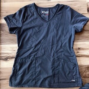 Grey's Anatomy by Barco Spandex STRETCH women’s grey scrub top